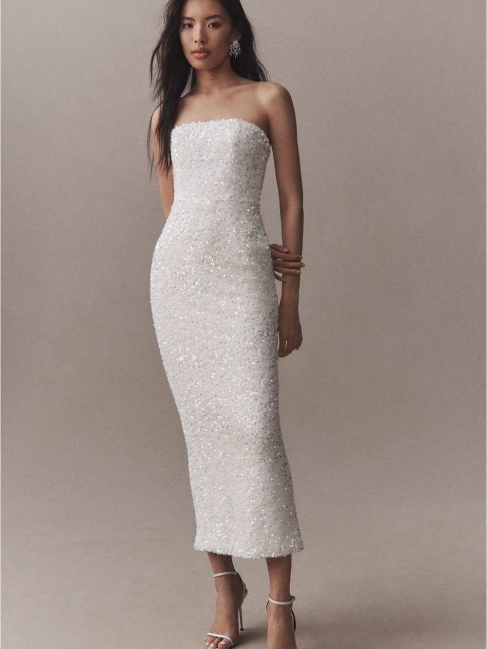 Helsi Leslie Strapless Sequin Column Midi Dress